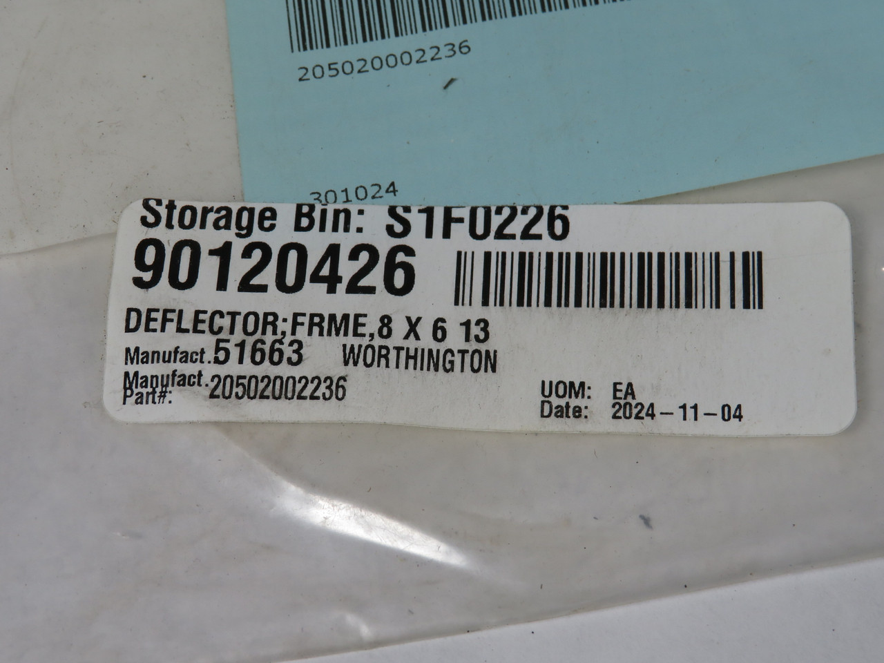 Worthington 20502002236 Deflector FRME 8x6 13 NWB
