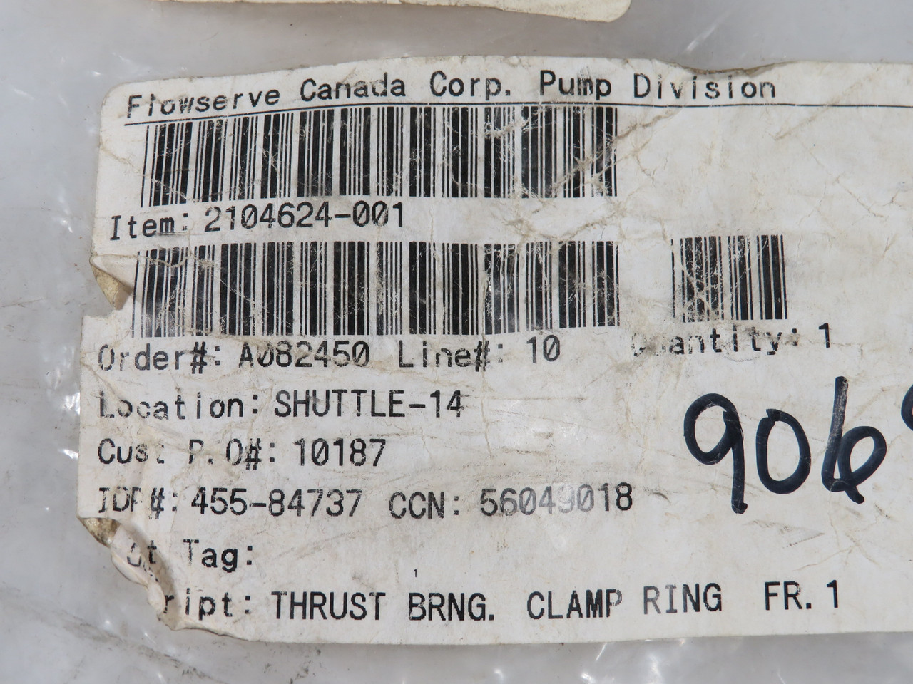 Flowserve 2104624-001 Thrust Bearing Clamp Ring 5-Bolt 3-3/8" ID SHELF WEAR NWB