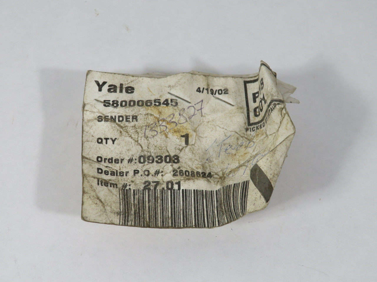 Yale 580006545 Forklift Temperature Sender PACKAGING DAMAGE NWB