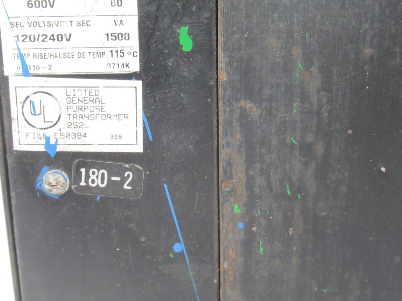 Hammond EP9P Transformer 1500VA Pri 600V Sec 120/240V 60Hz STAINED/RUST USED