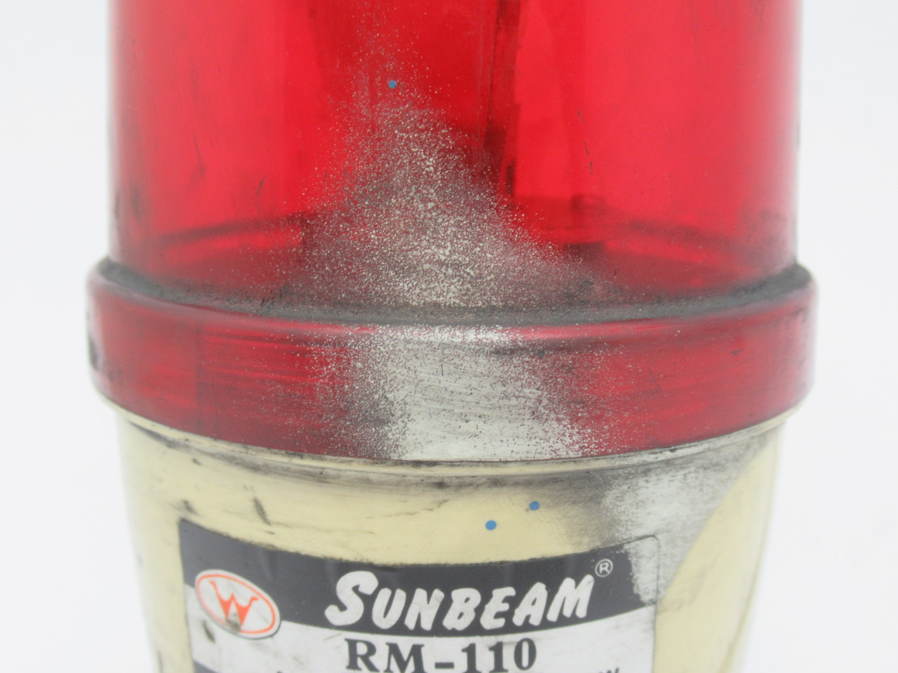 Maxim Inc. RM-110 Sunbeam Warning Light RED 120VAC 0.07A STAINED USED