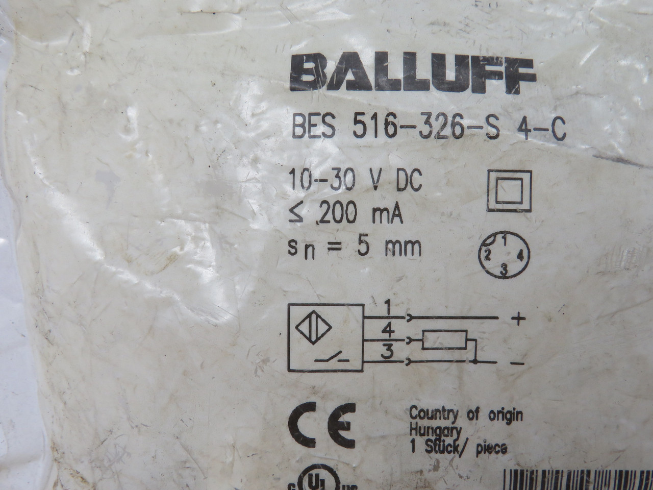 Balluff BES-516-326-S4-C Proximity Sensor 10-30VDC 5mm 200mA DIRTY BAG NWB