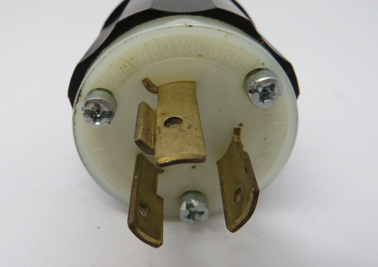 Leviton 2341 L8-20P Plug 20A 480VAC 3W 2P USED