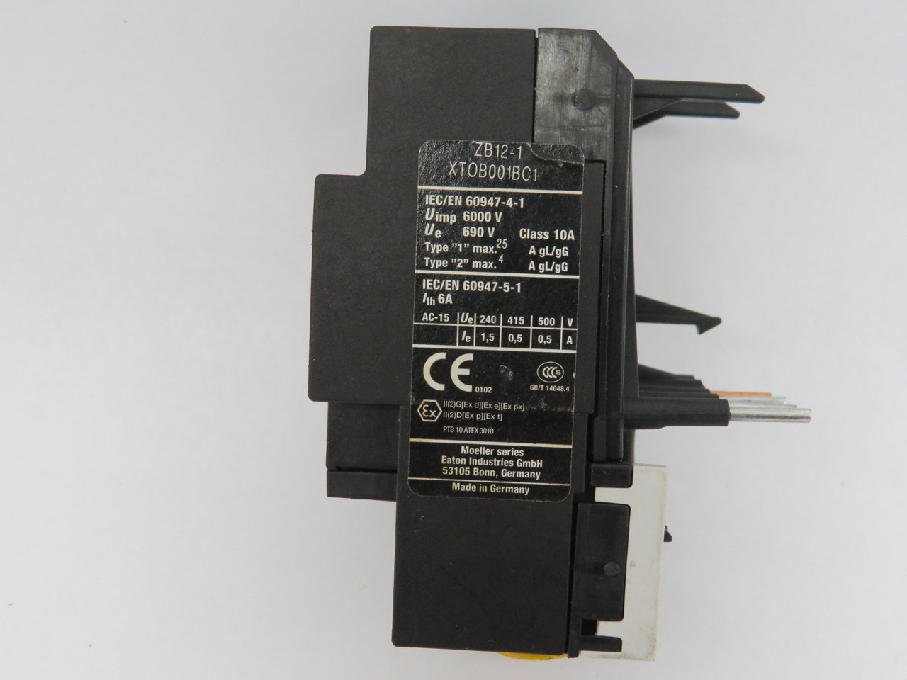 Eaton ZB12-1 XTOB001BC1 Overload Relay 0.6-1A 1NO 1NC Moeller Series USED