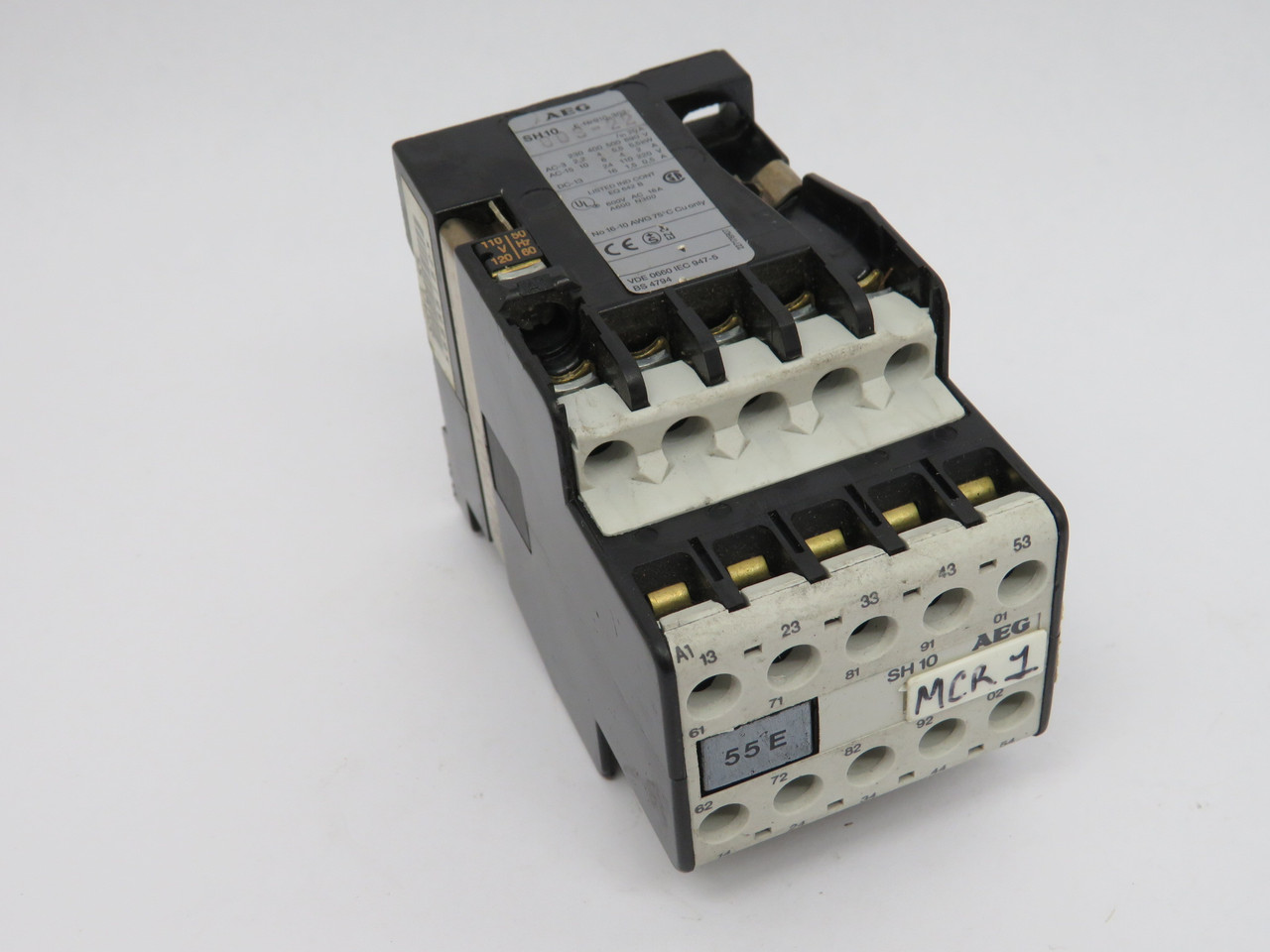 AEG SH10-55-A Positive Guided Relay 110V 50Hz 120V 60Hz 10P 5NO/NC USED