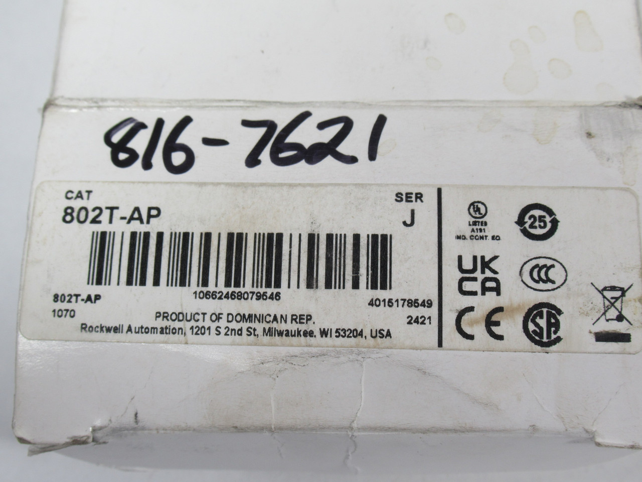 Allen-Bradley 802T-AP Series J Oiltight Limit Switch C/W 40146-747-63 Head NEW