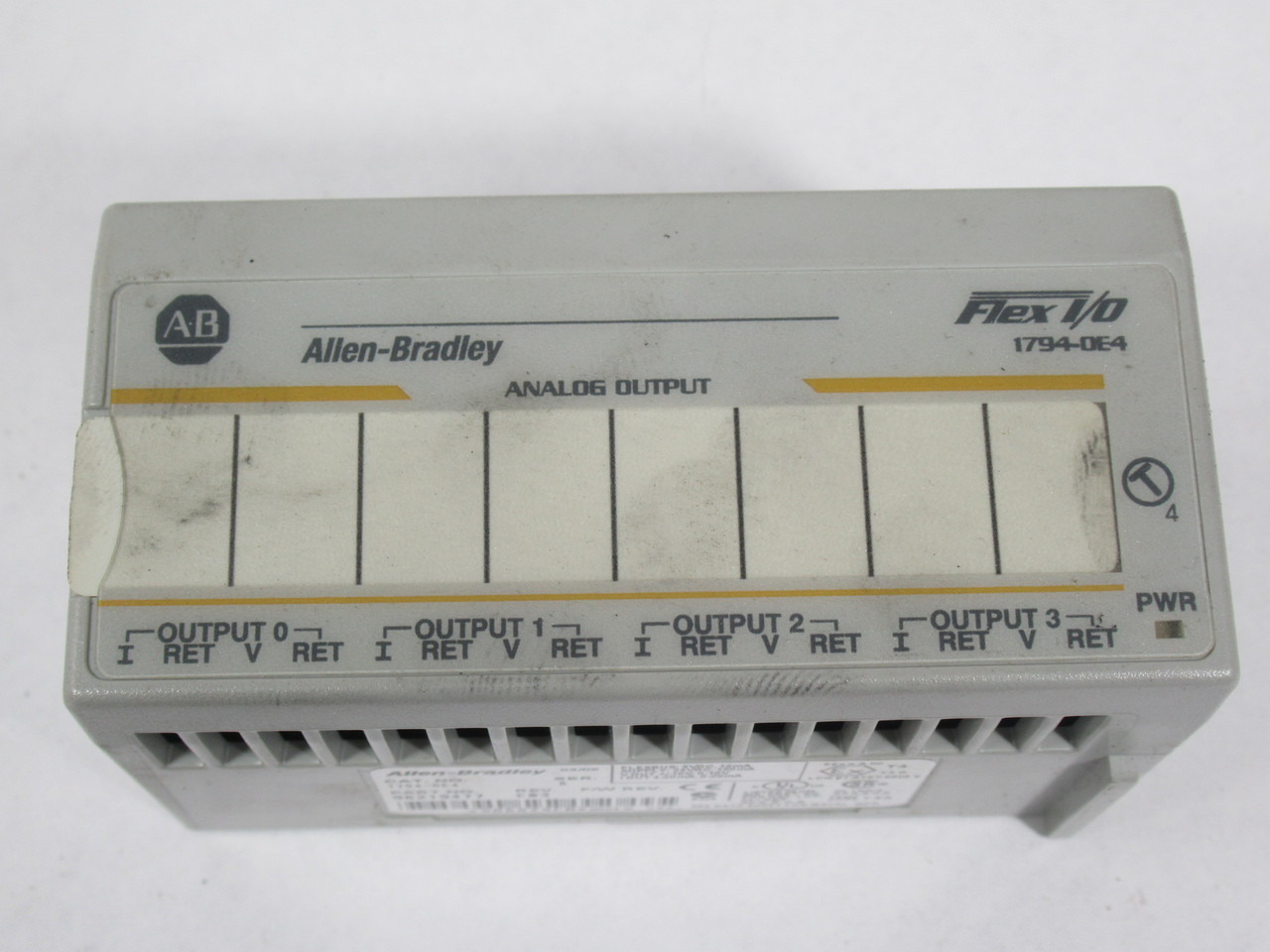 Allen-Bradley 1794-OE4 Series B Flex 4 Pt Analog Output Module 24VDC 15mA USED