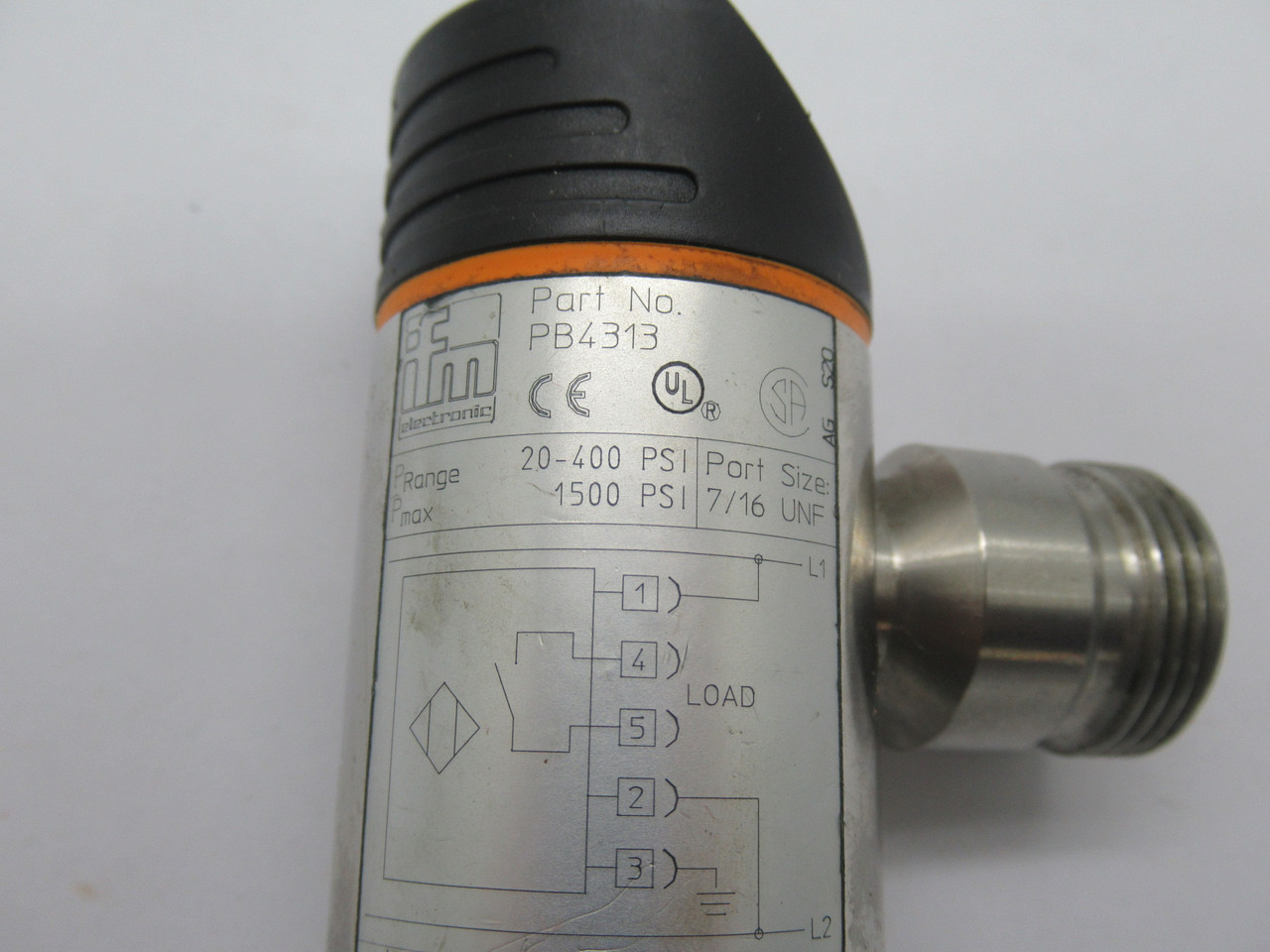 IFM PB4313 Pressure Sensor with LED Display 20-400 psi 1500 psi Max USED