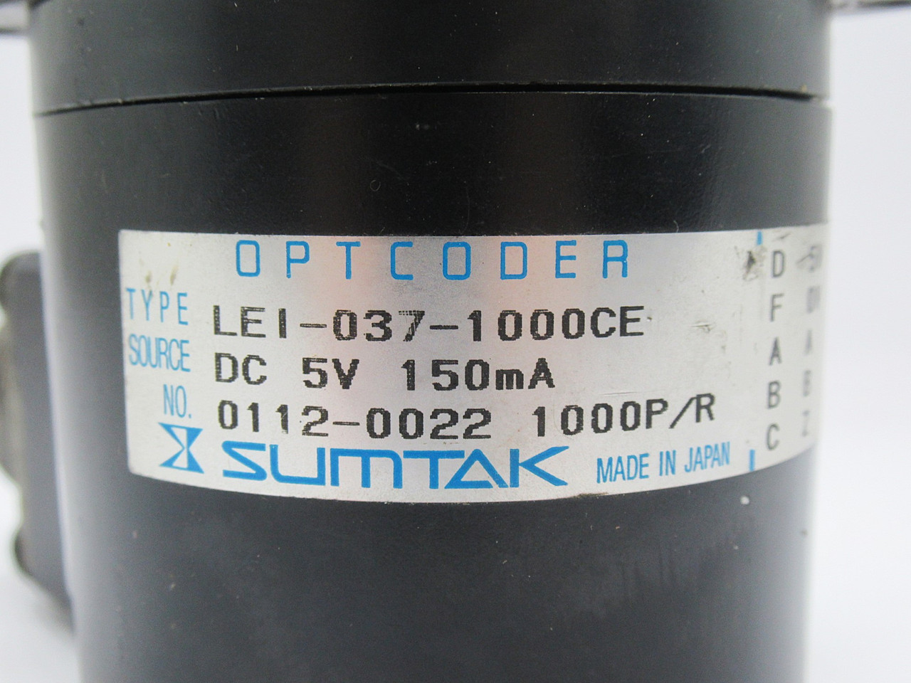 Sumtak LEI-037-1000CE Rotary Encoder 5VDC 150mA 1000 P/R USED