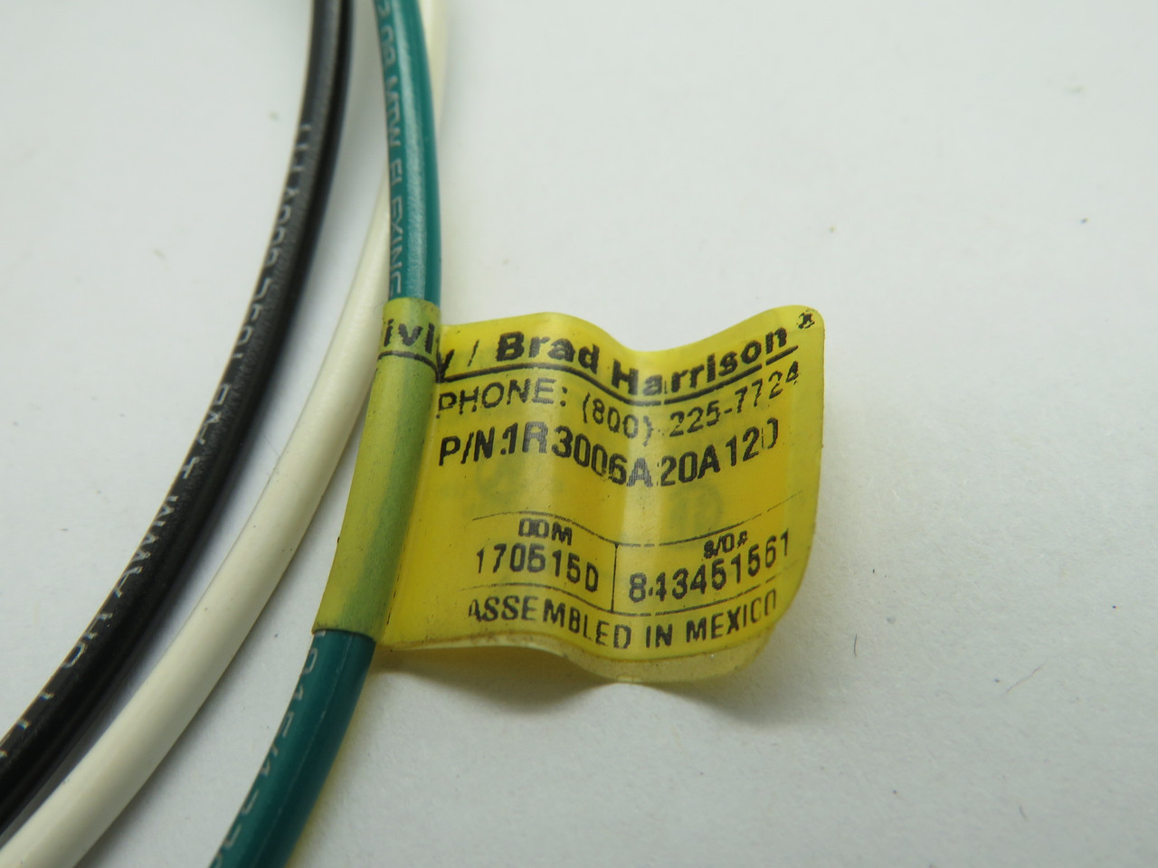 Brad Harrison 1R3006A20A120 Mini-Change Receptacle 3-Pole 10" Length USED