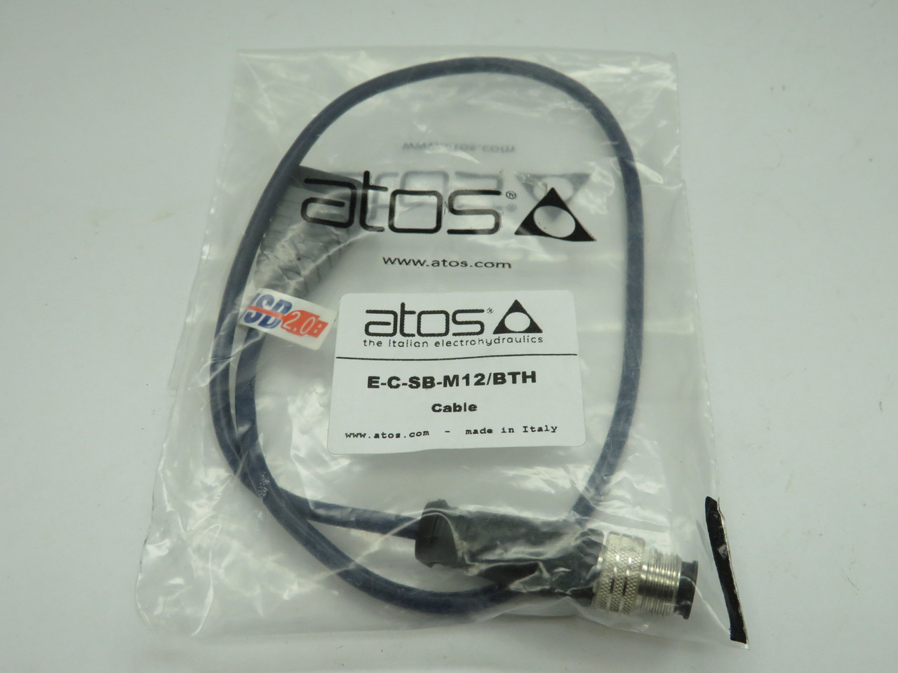 Atos E-C-SB-M12/BTH Bluetooth Cable 4-Pole M12 40 cm Length NWB