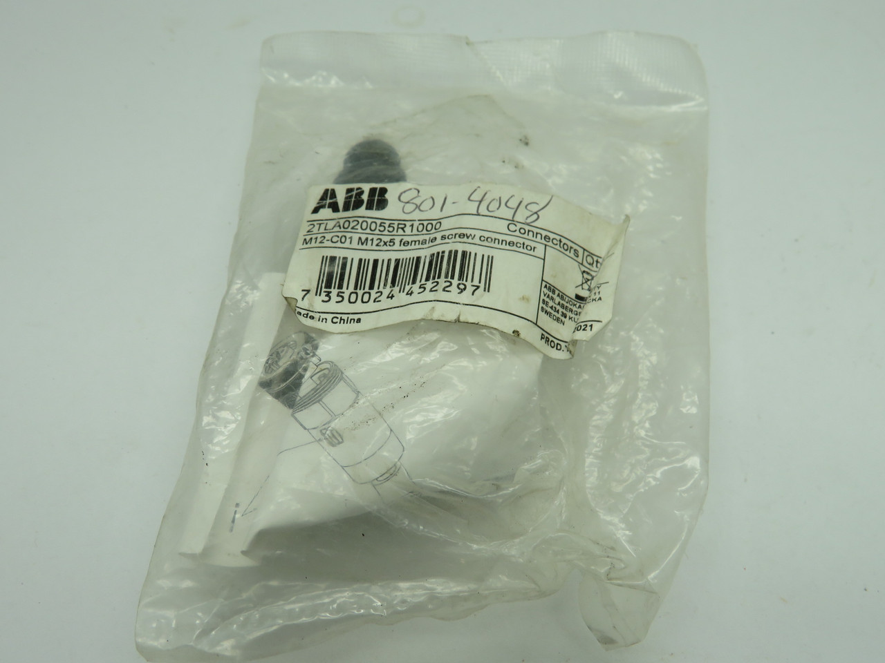 ABB M12-C01 Female Screw Connector M12x5 2.5-6.5 mm Cable Range NWB