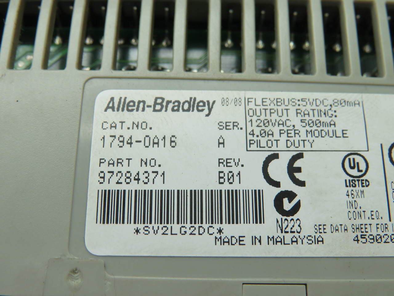 Allen-Bradley 1794-OA16 Series A Flex I/O Output Module 120V STAINING USED
