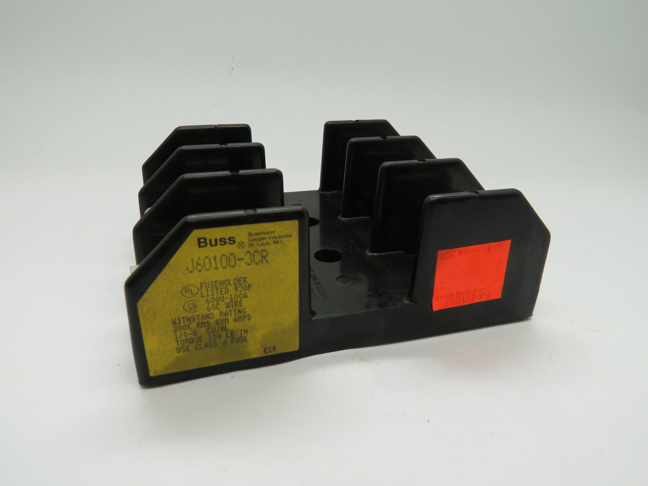 Bussmann J60100-3CR Fuse Holder 100A 600V 3-Pole USED