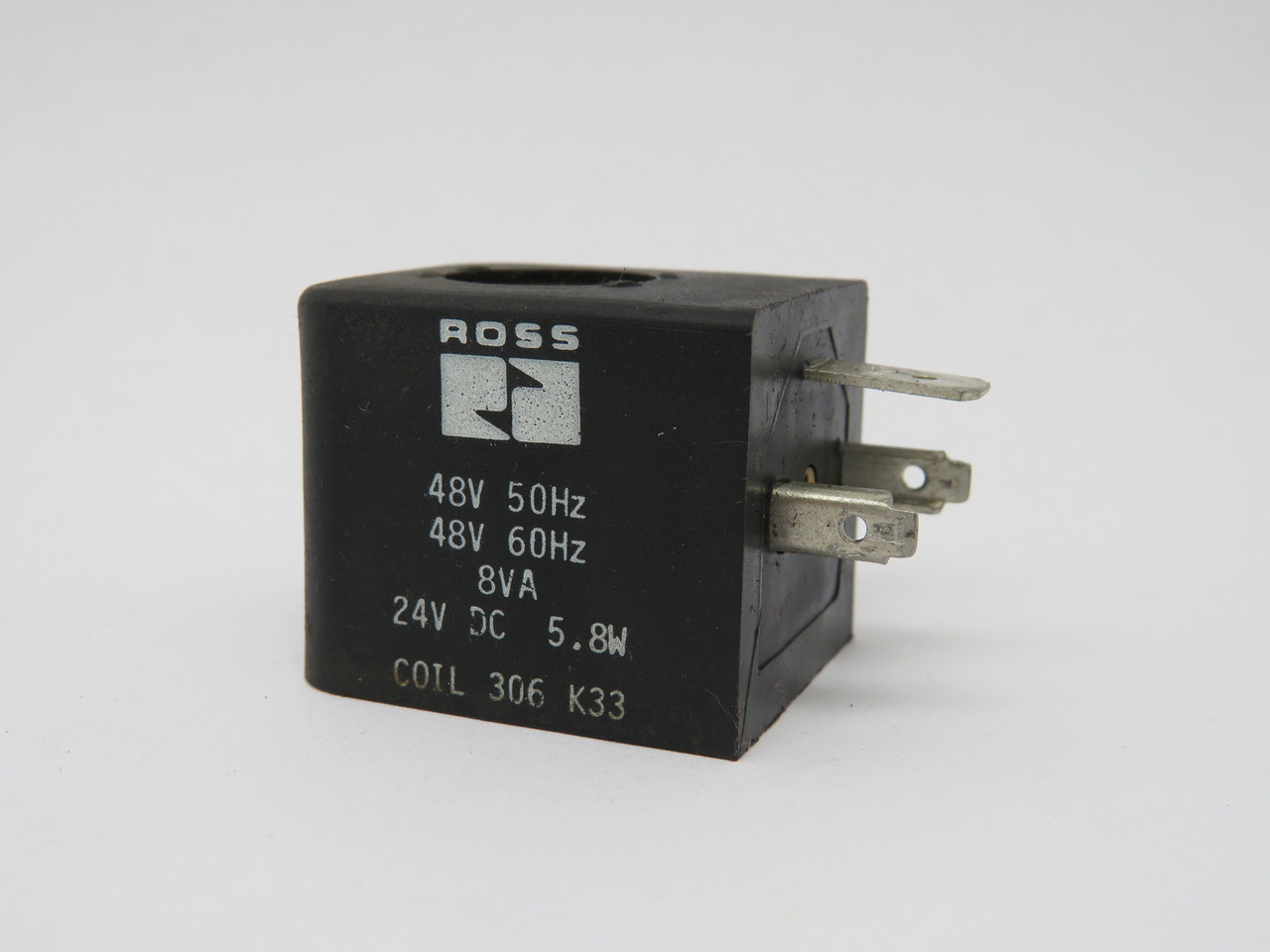 Ross 306K33165 Solenoid Coil 48V 50/60Hz 24VDC 8VA 5.8W USED