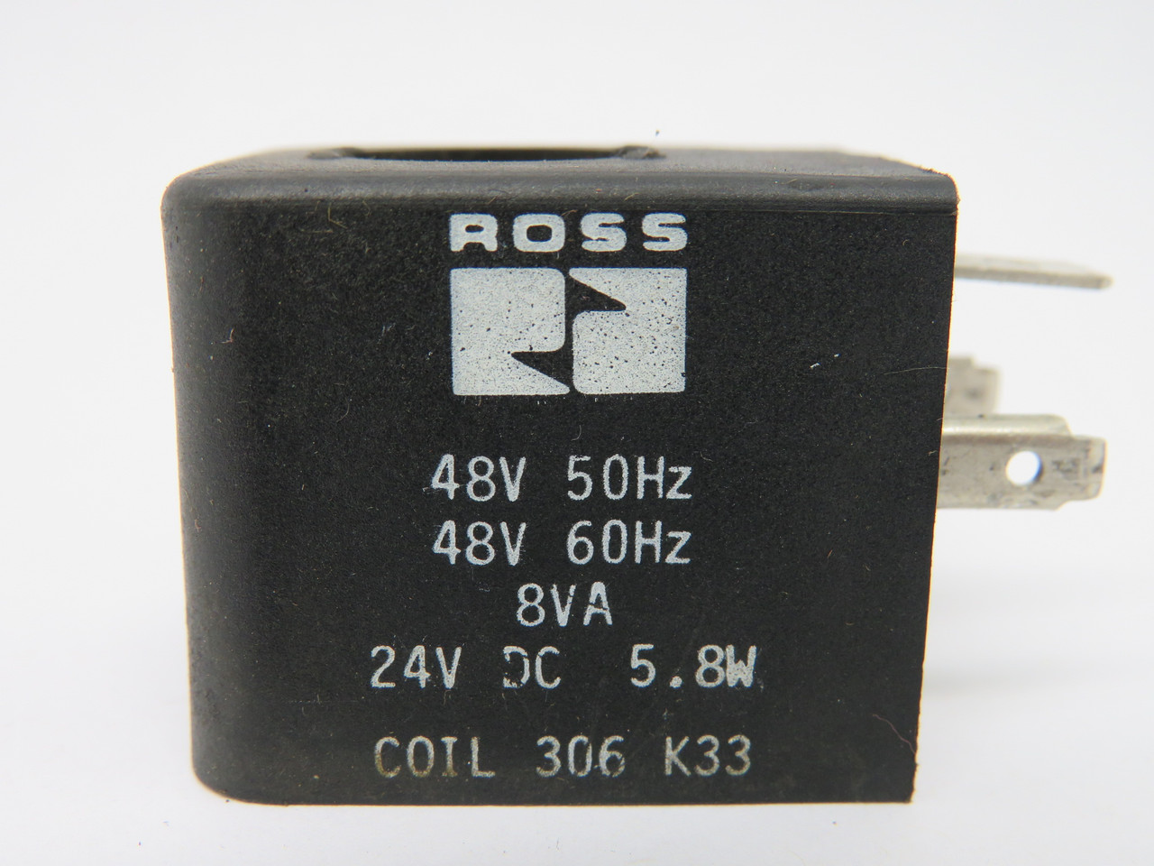 Ross 306K33165 Solenoid Coil 48V 50/60Hz 24VDC 8VA 5.8W USED