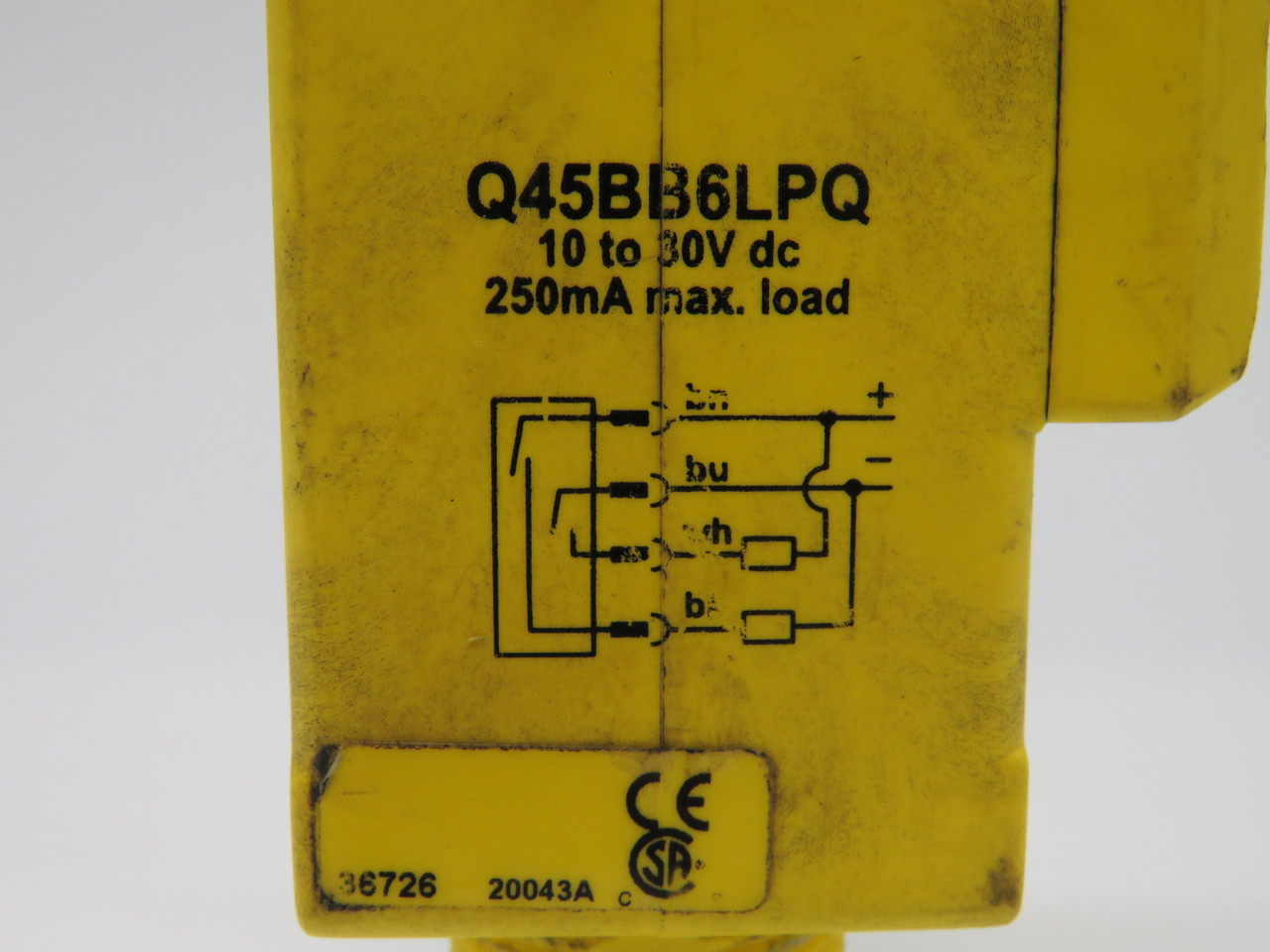 Banner Q45BB6LPQ Rugged Rectangle Sensor 10-30VDC 250mA COSMETIC DMG USED