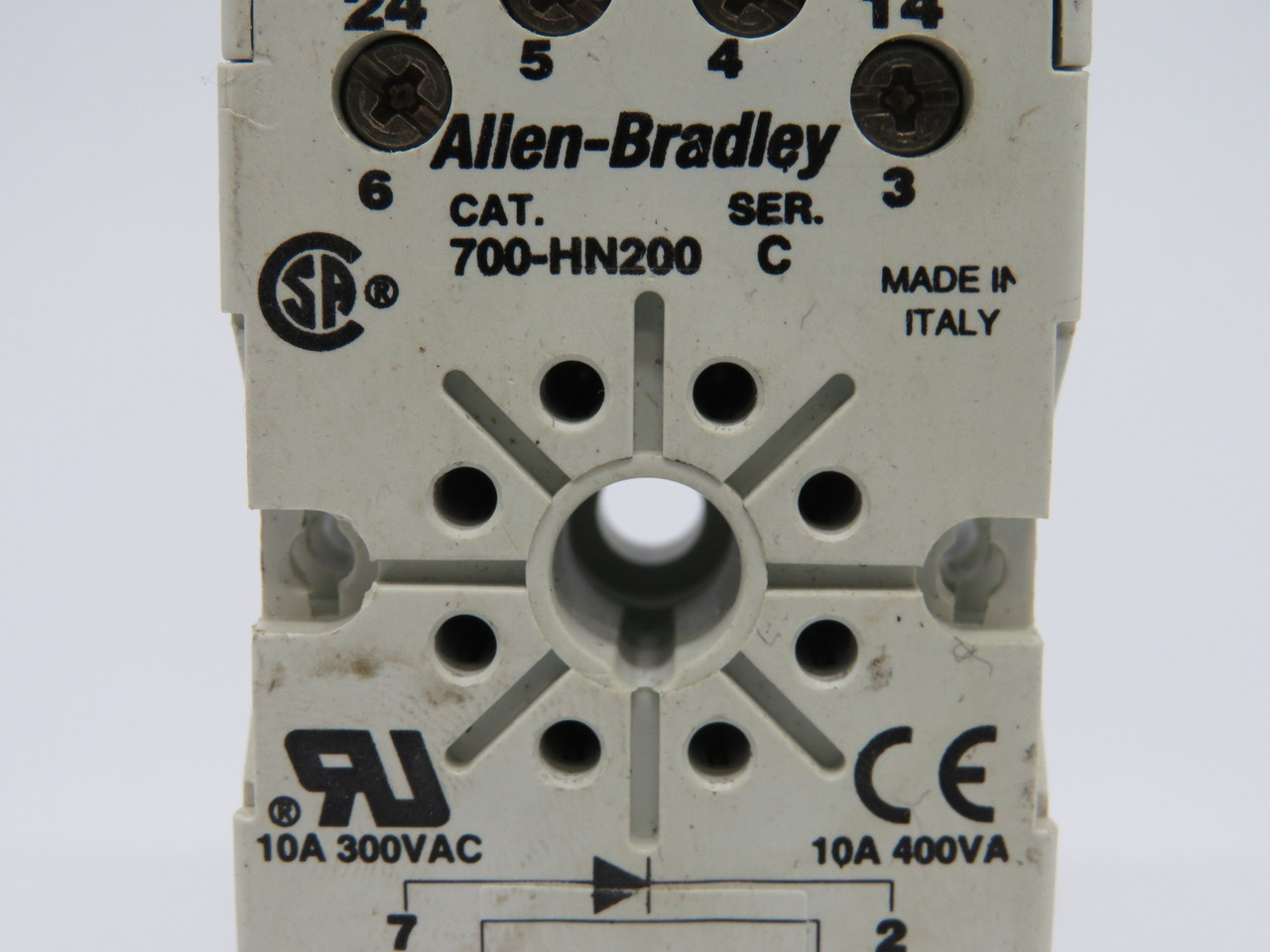 Allen-Bradley 700-HN200 Series C Relay Socket 300/400V 10A 8-Pin USED