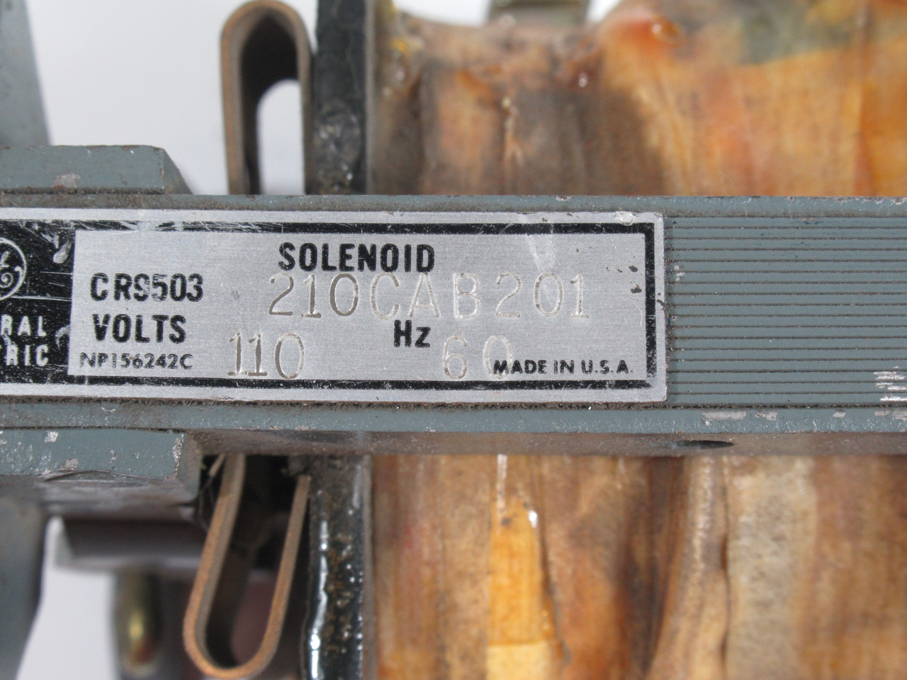 General Electric CR9503210CAB201 Solenoid Coil 110V@60Hz *No Piston* USED