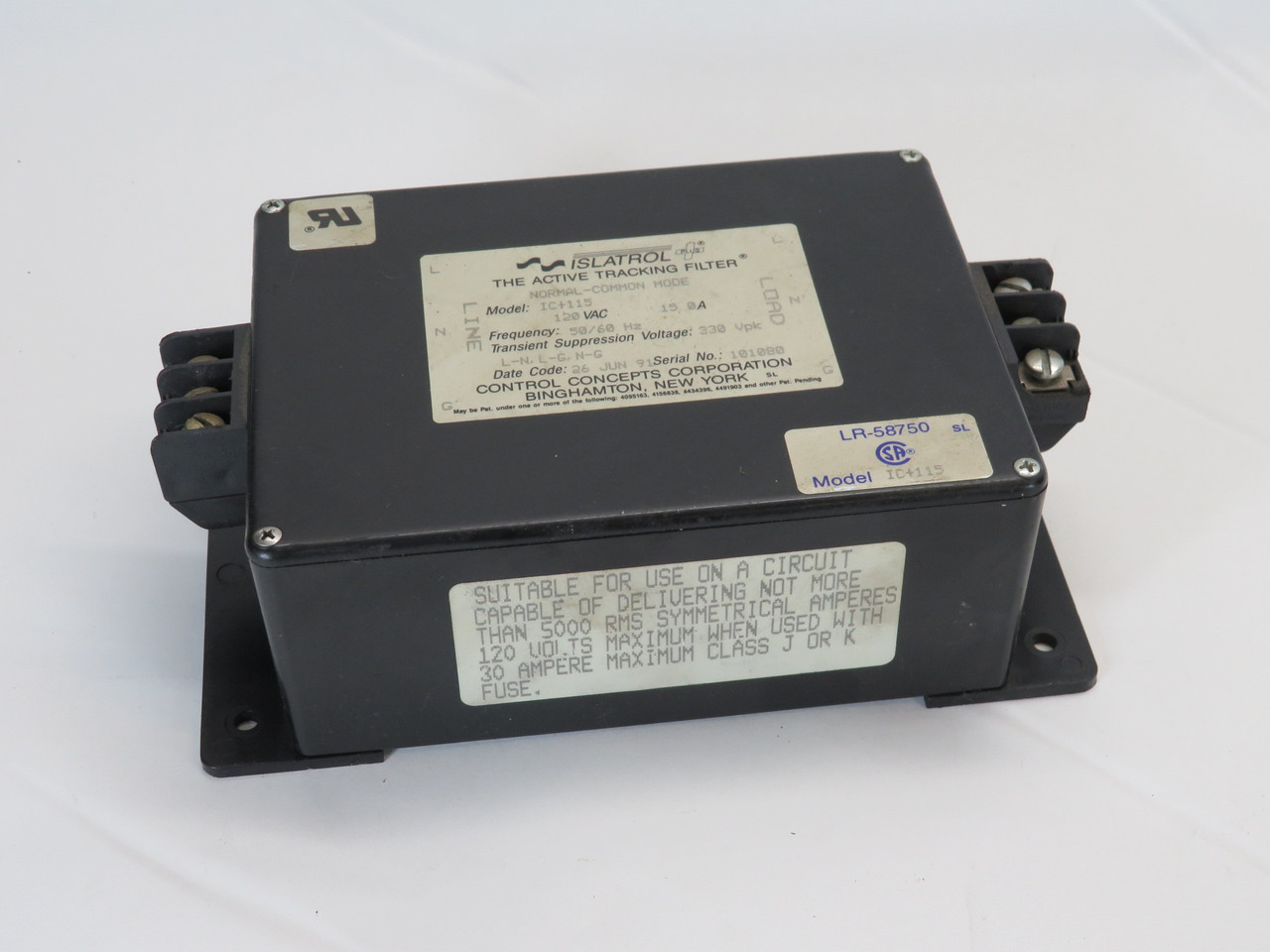 Islatrol IC+115 High-Frequency Noise Filter 120V 15A  SHELF WEAR USED