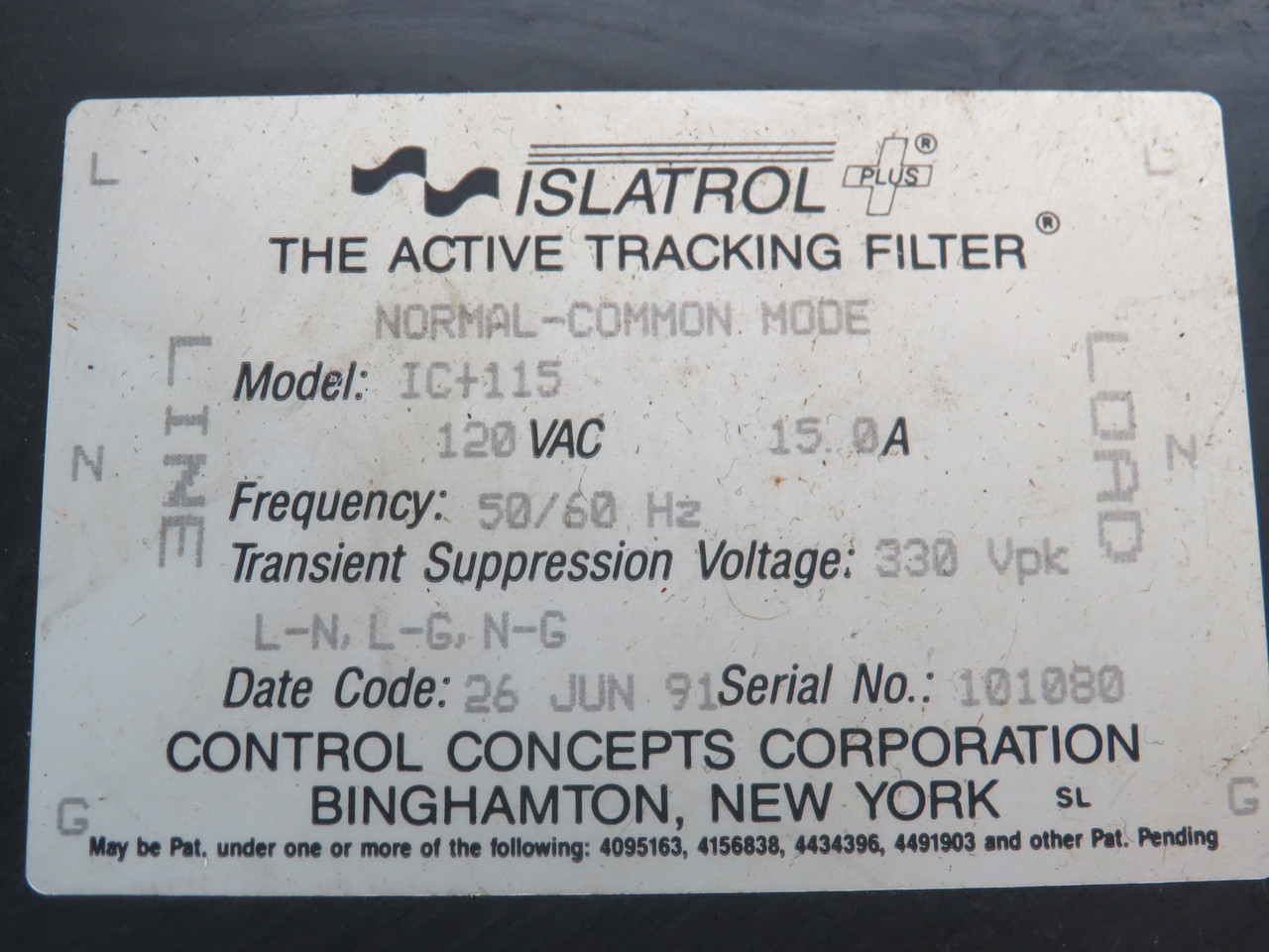 Islatrol IC+115 High-Frequency Noise Filter 120V 15A  SHELF WEAR USED