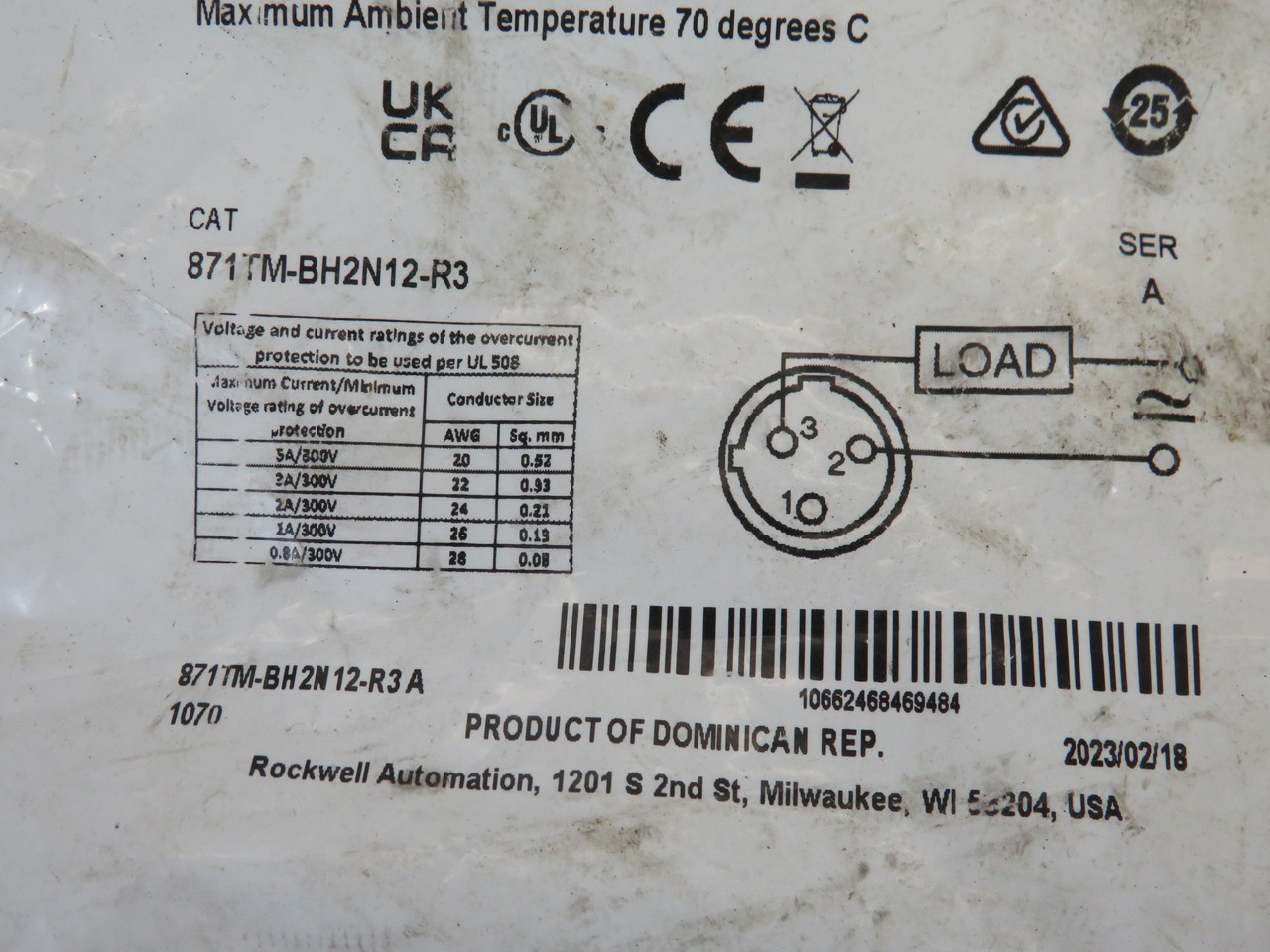Allen-Bradley 871TM-BH2N12-R3 Ser A Proximity Sensor 20-250V 2mm DIRTY BAG NWB