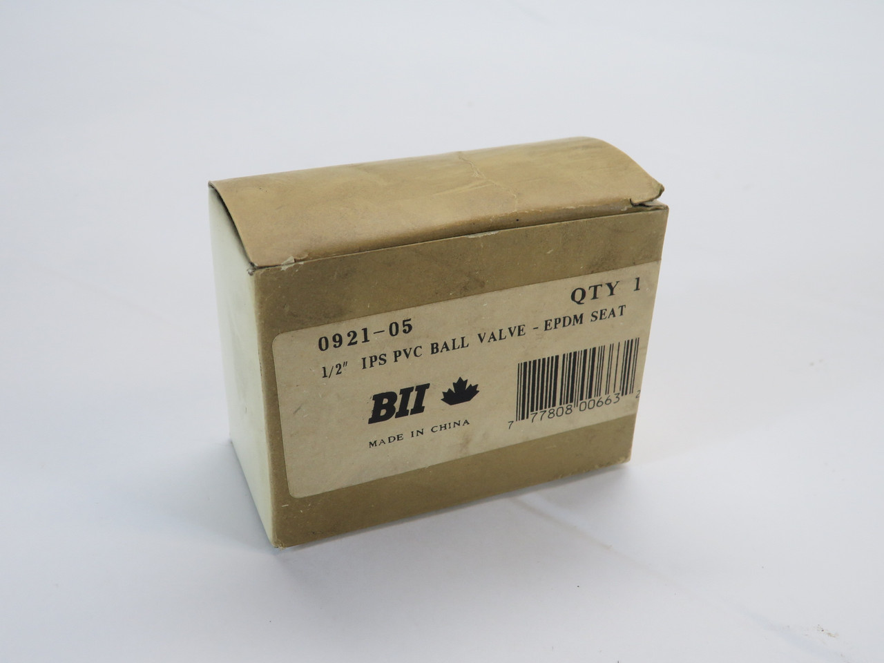 Boshart Industries 0921-05 IPS PVC Ball Valve EPDM Seat 1/2" NEW