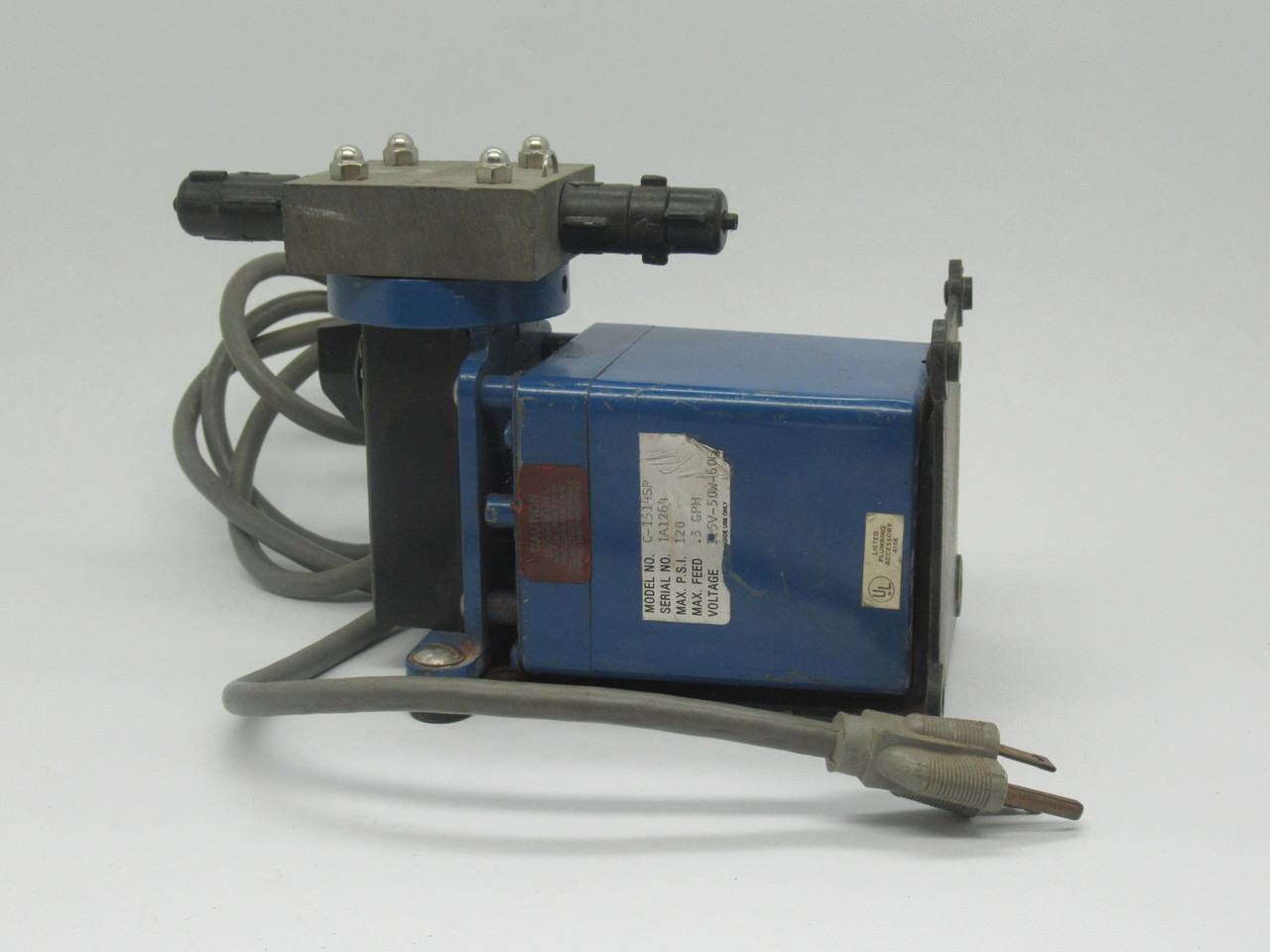 Chem-Feed C-1514SP Variable Pump 0.3GPH 120psi 115V 50W 60Hz USED