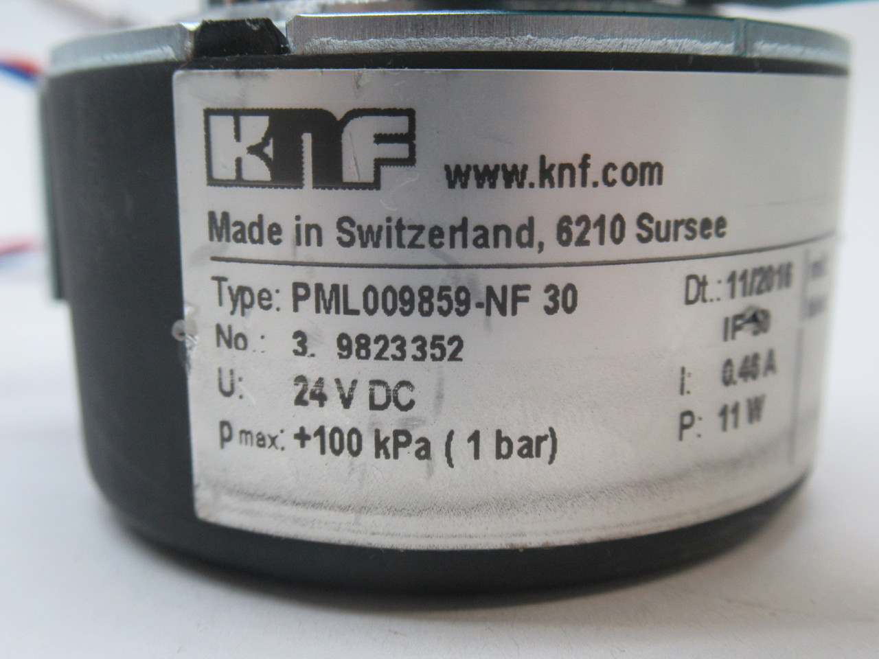 KNF PML009859-NF30 Diaphragm Liquid Pump 24VDC 11W +100kPa 1bar 0.46A NOP