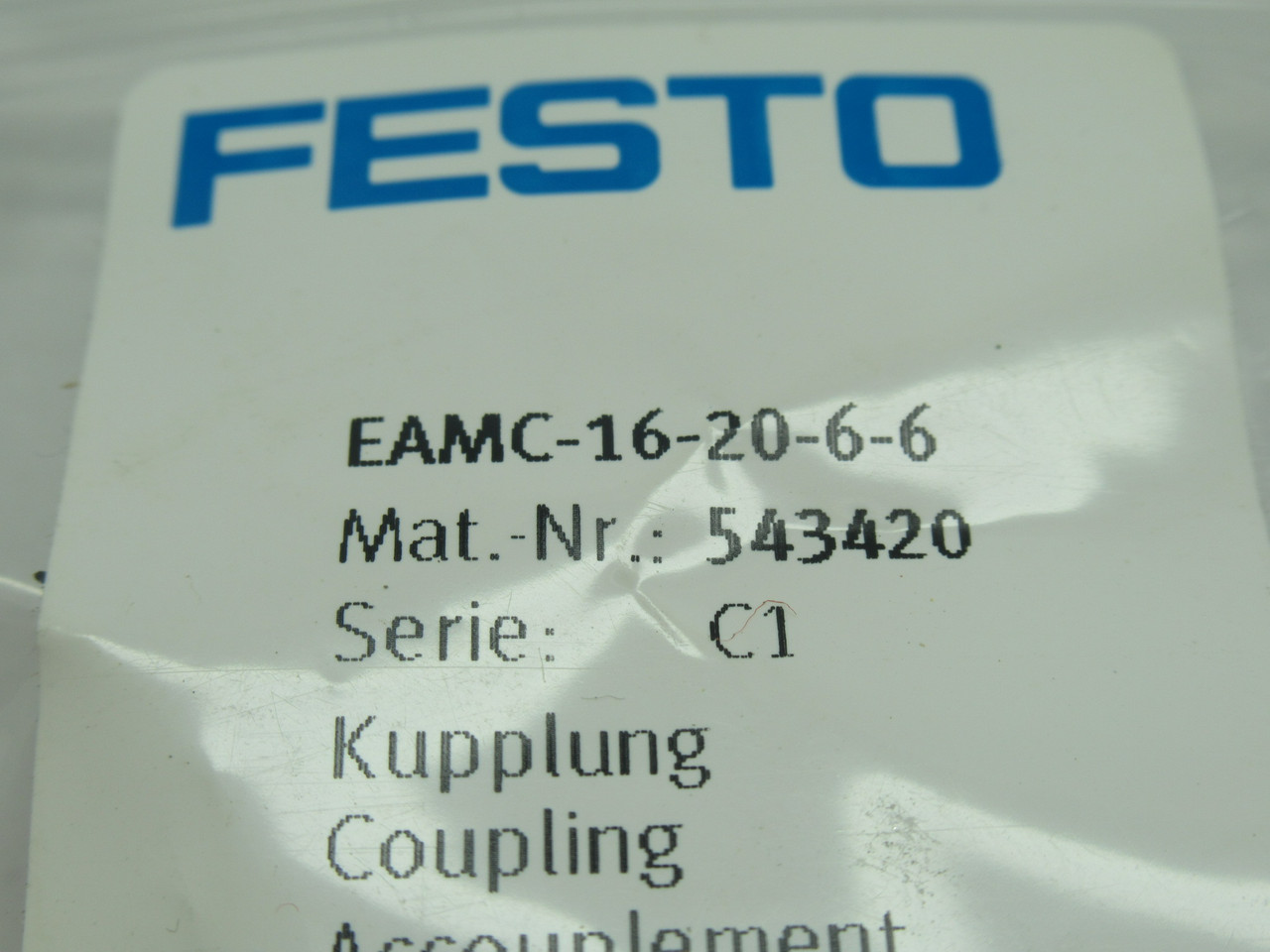 Festo 543420 EAMC-16-20-6-6 Coupling Size 16 6mm Dia. 20mm Length NWB