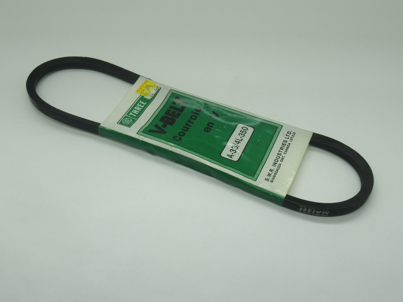 S.W.R Industries Ltd. A-33/4L-350 Three-Five V-Belt 33" L x 1/2" W x 5/16"T NEW