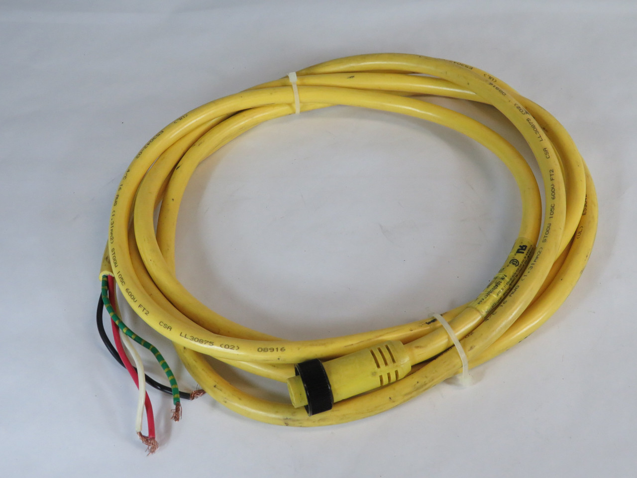 Brad Harrison 104000A01F200 4P Female Straight Cord Assy CUT 11.5' USED