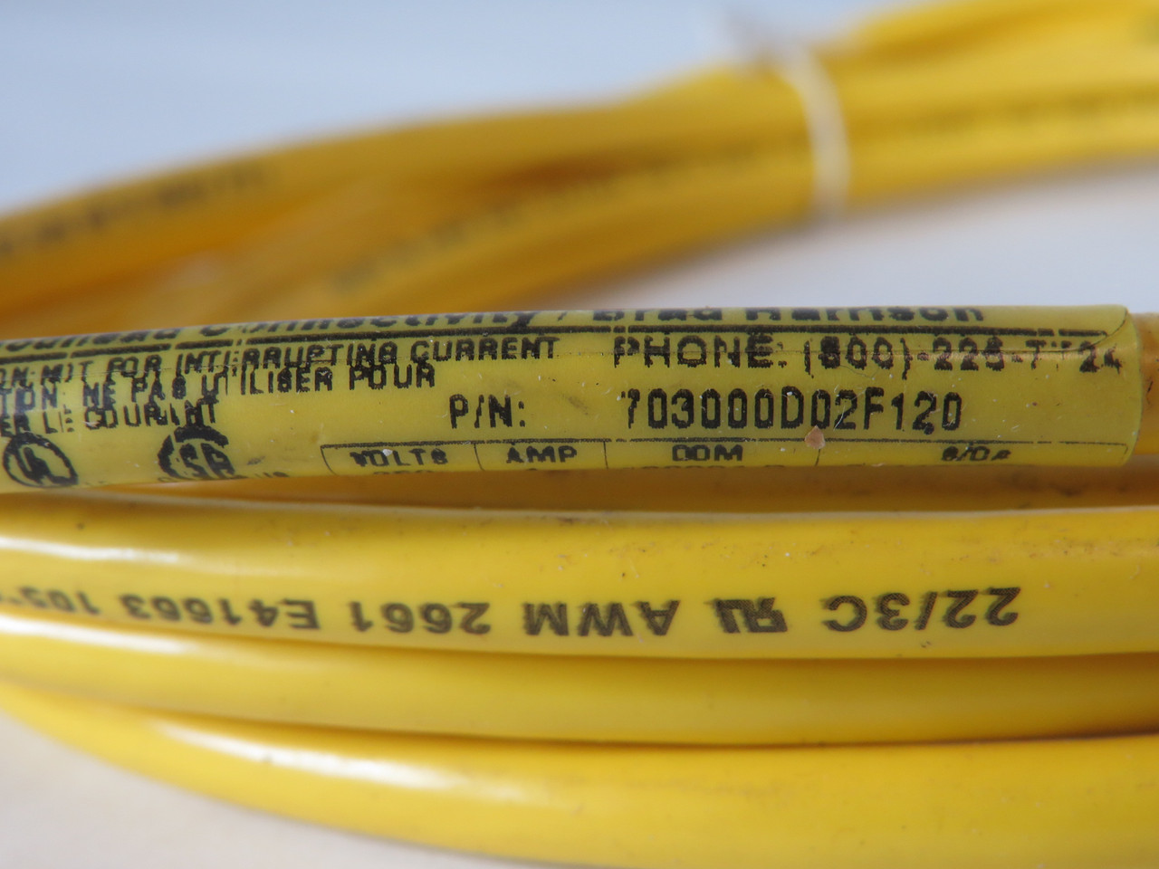 Brad Harrison 703000D02F120 Micro-Change Cordset 4A 250V 3P 12' SHELF WEAR NOP