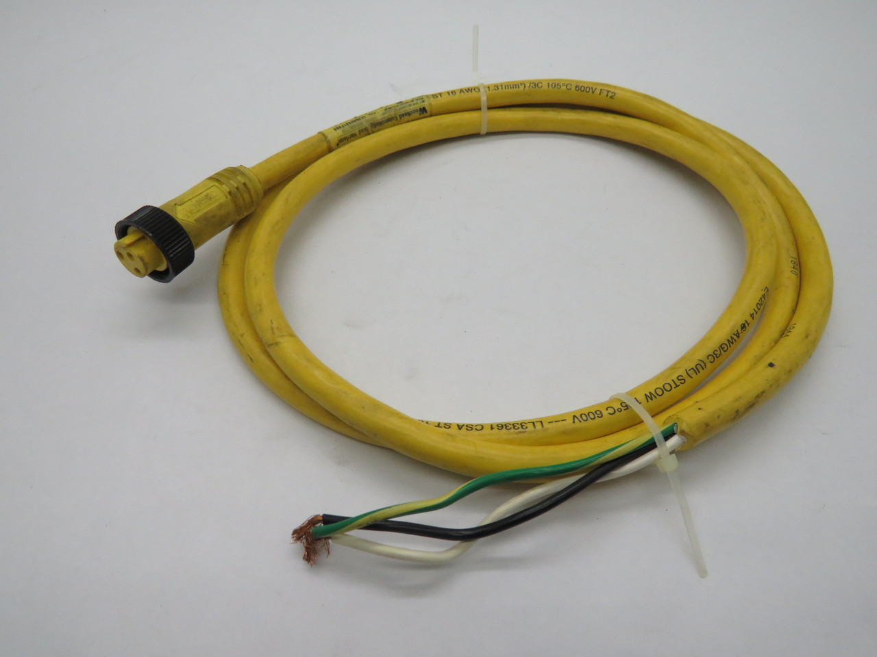 Brad Harrison 103000A01F060 3P Female Straight Cordset 13A 600V 5.5' USED