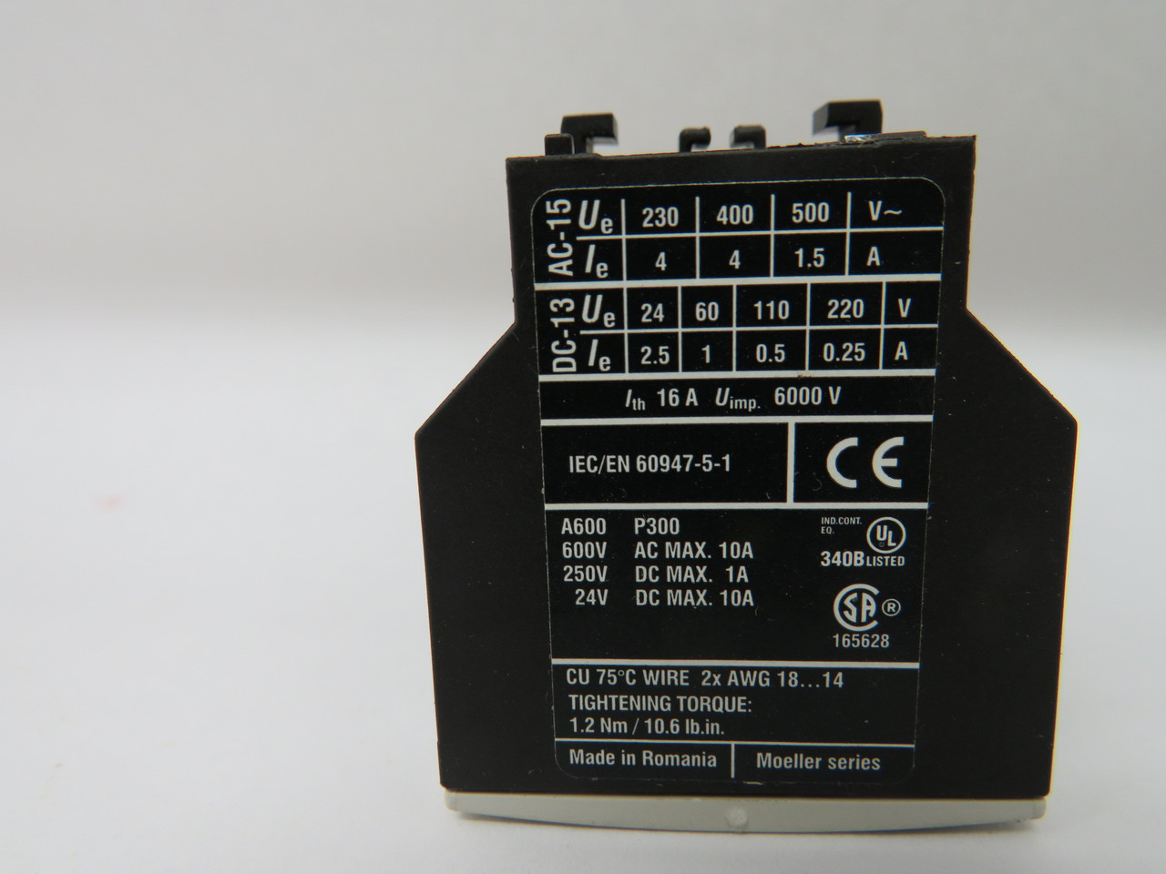 Eaton XTCEXFAC31 DILA-XHI31 Auxiliary Contact 3NO 1NC 16A 4 Pole USED