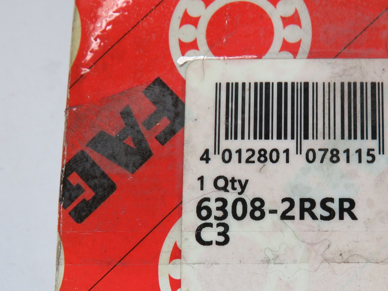 FAG 6308-2RSR-C3 Deep Groove Ball Bearing 90mm OD 40mm ID 23mm W BOX DAMAGE NEW