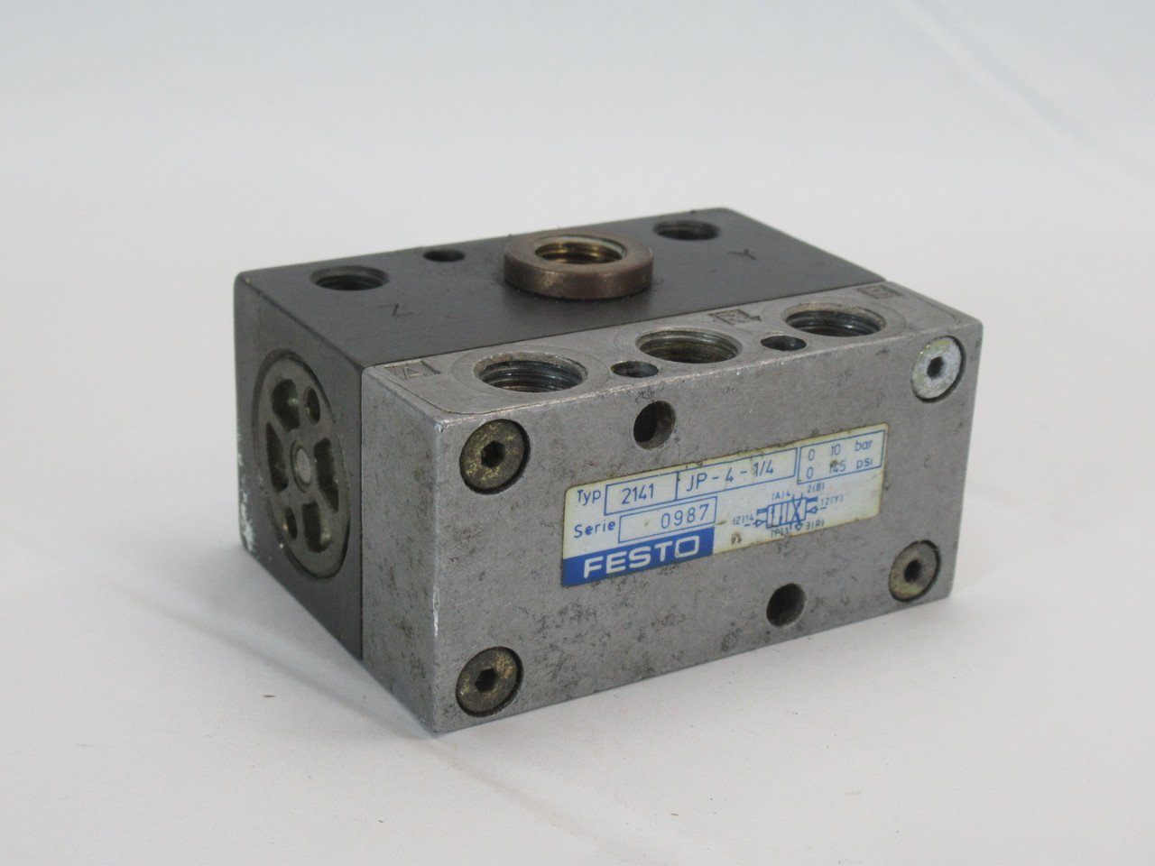Festo 2141 JP-4-1/4 Double Pilot Valve 4/2-Way 1/4" 0-10bar 0-145psi USED