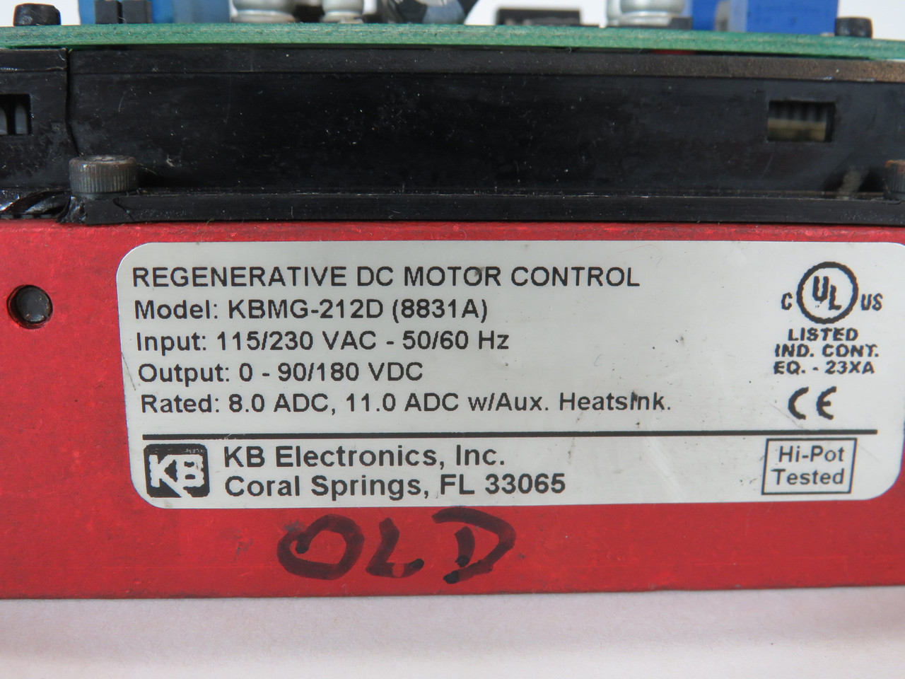 KB Electronics KBMG-212D (8831A) Regenerative DC Motor Control SHELF WEAR USED