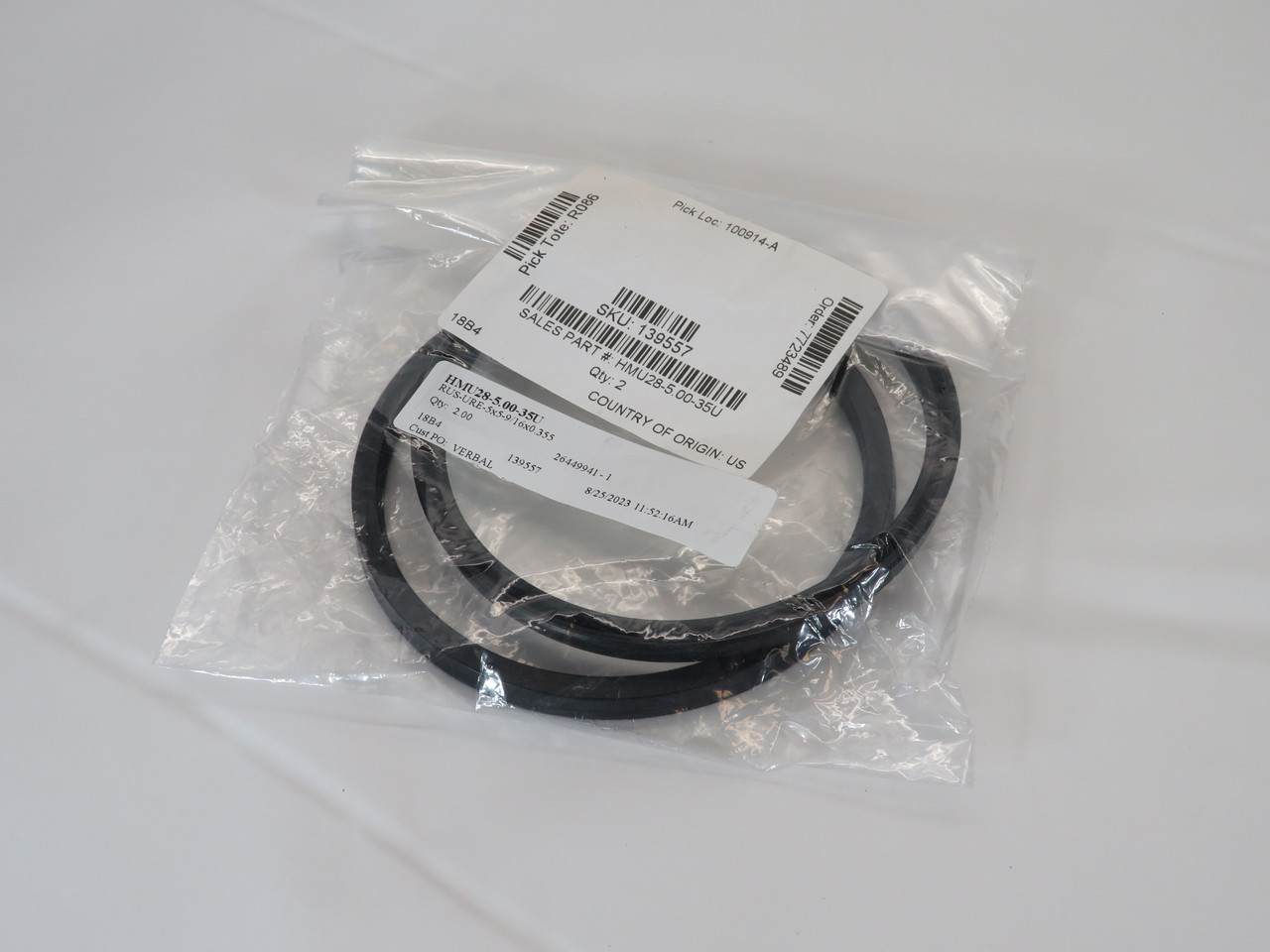 Generic HMU28-5.00-35U Urethane Rod Seal 5" Rod Diameter 5-9/16" OD 2-Pack NWB