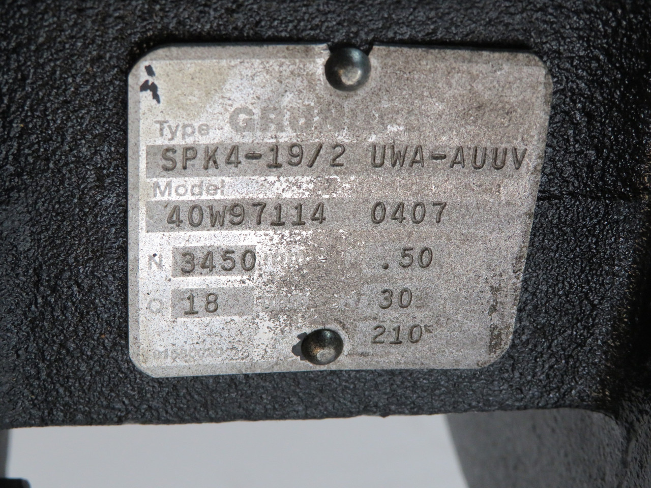 Grundfos Coolant Condensate Pump C/W Motor 0.5HP 0.37kW 3460rpm 575V TEFC USED