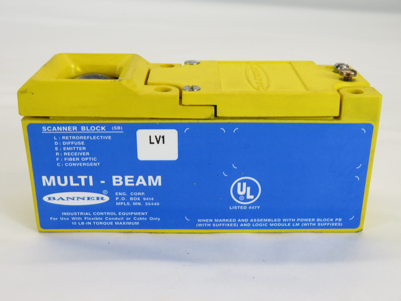 Banner SBLV1 17632 Scanner Block Retro 3/4 Wire 0.15-9M USED