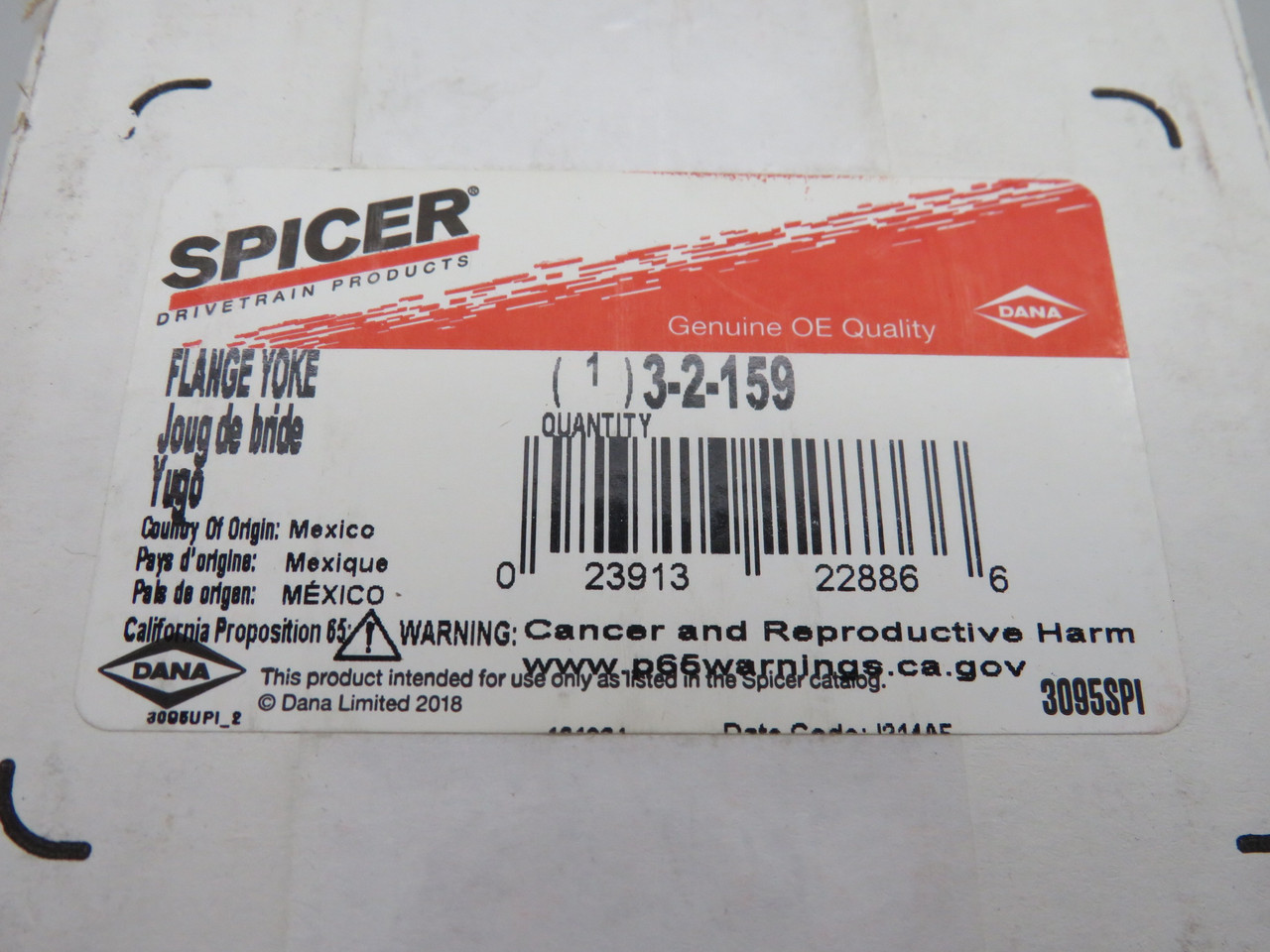 Spicer 3-2-159 Flange Yoke 4.438"OD 1.188"ID 4.625"FD 3.75"BD SEALED NEW