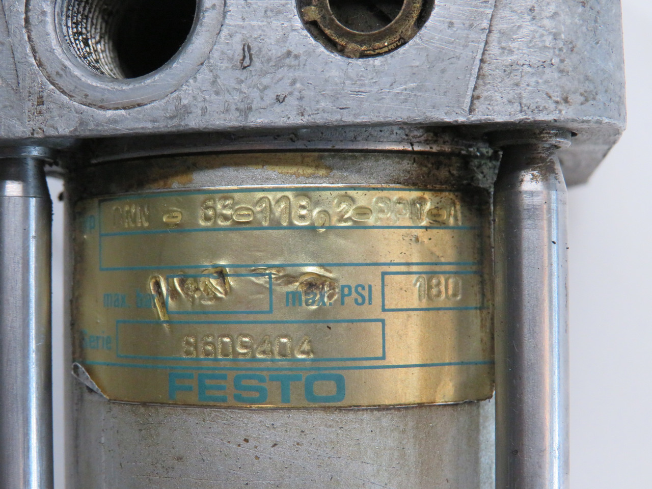 Festo DNN-63-118.2-PPV-A Air Cylinder 63mm Bore 118.2mm Stroke 180 psi USED
