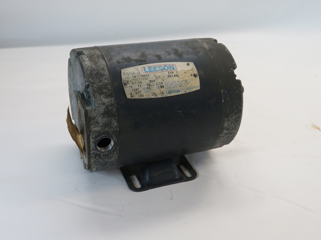 Leeson 1/2HP 1725/1425RPM 575V D56 TN 3Ph 0.80/0.88 FLA SHELF WEAR USED