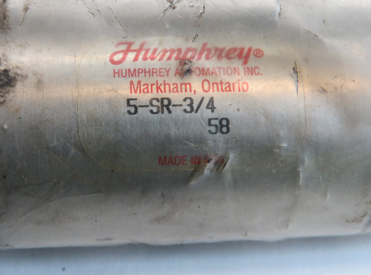 Humphrey 5-SR-3/4 Air Cylinder 1-1/2" Bore 3/4" Stroke SHELF WEAR NWB