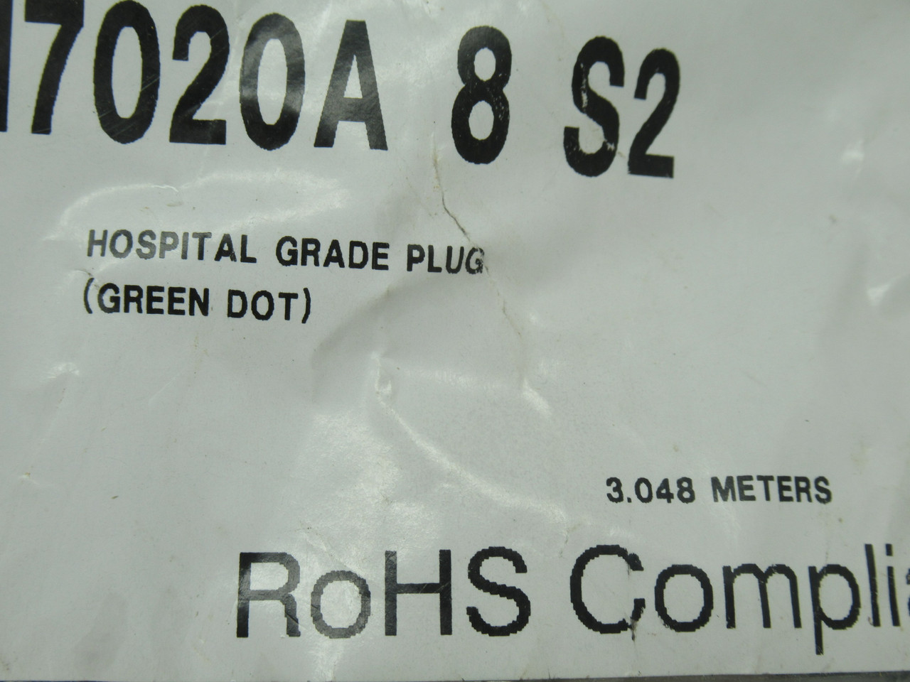 Volex 17020A-8-S2 Detachable Power Supply Cord 125V 10A RIPPED BAG NWB