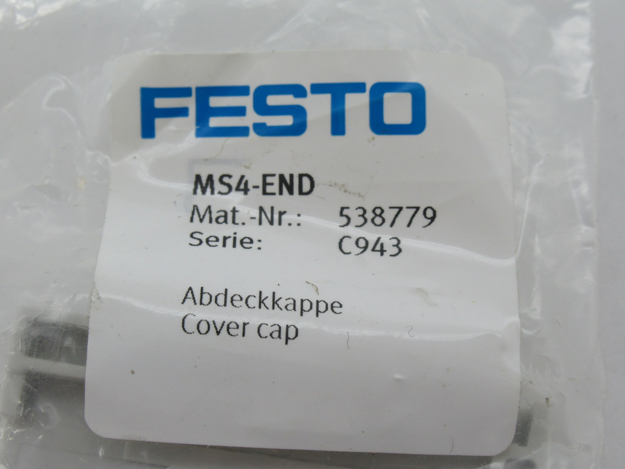 Festo 538779 MS4-END Cover Cap Size 4 NWB