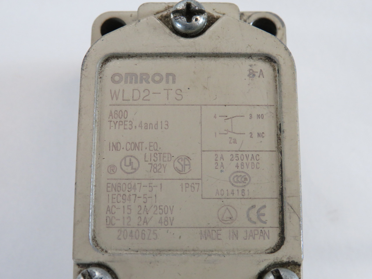 Omron WLD2-TS Limit Switch Body 250VAC 48VDC 2A NO HEAD USED