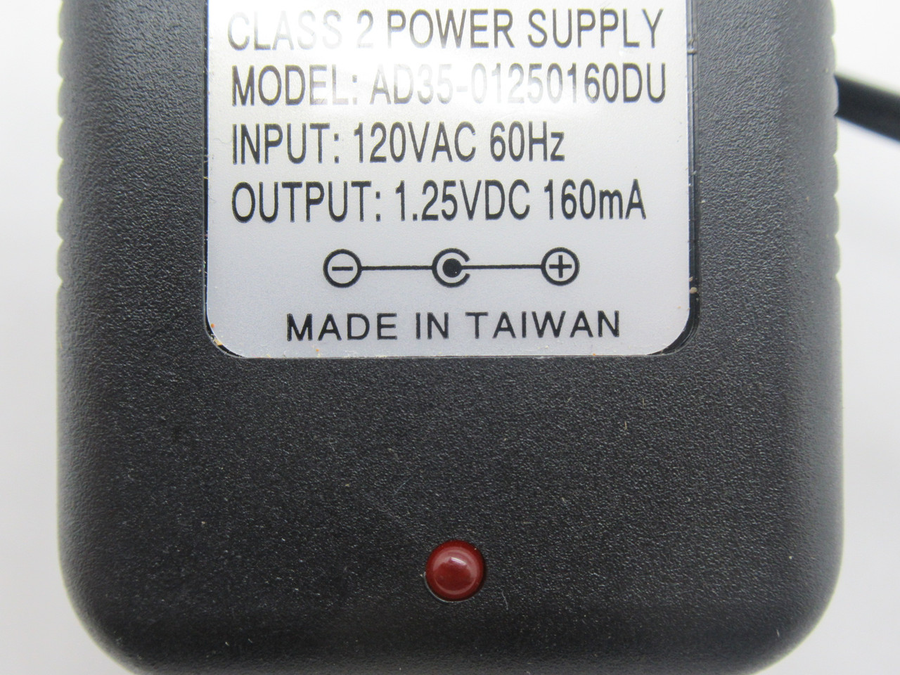 Du-Bro AD35-01250160DU AC Adapter Power Supply 1.25VDC 160mA Output USED