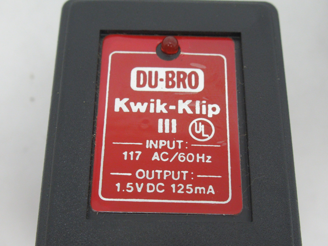 Du-Bro DUB619 Kwik Clip III Charger 1.5VDC 125mA Output 117VAC 60Hz Input USED